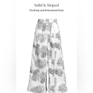 NWT Solid and Striped white embroidered pant